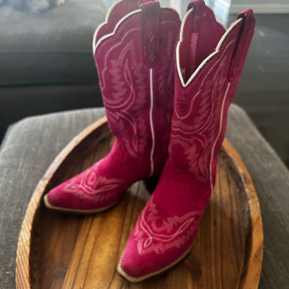 Ariat Girls  Fuchsia Heeled Western Boots